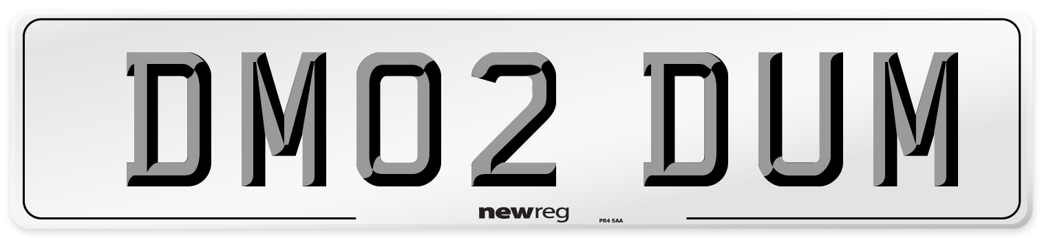 DM02 DUM Number Plate from New Reg